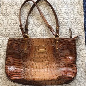 BRAHMIN Crocodile like leather purse